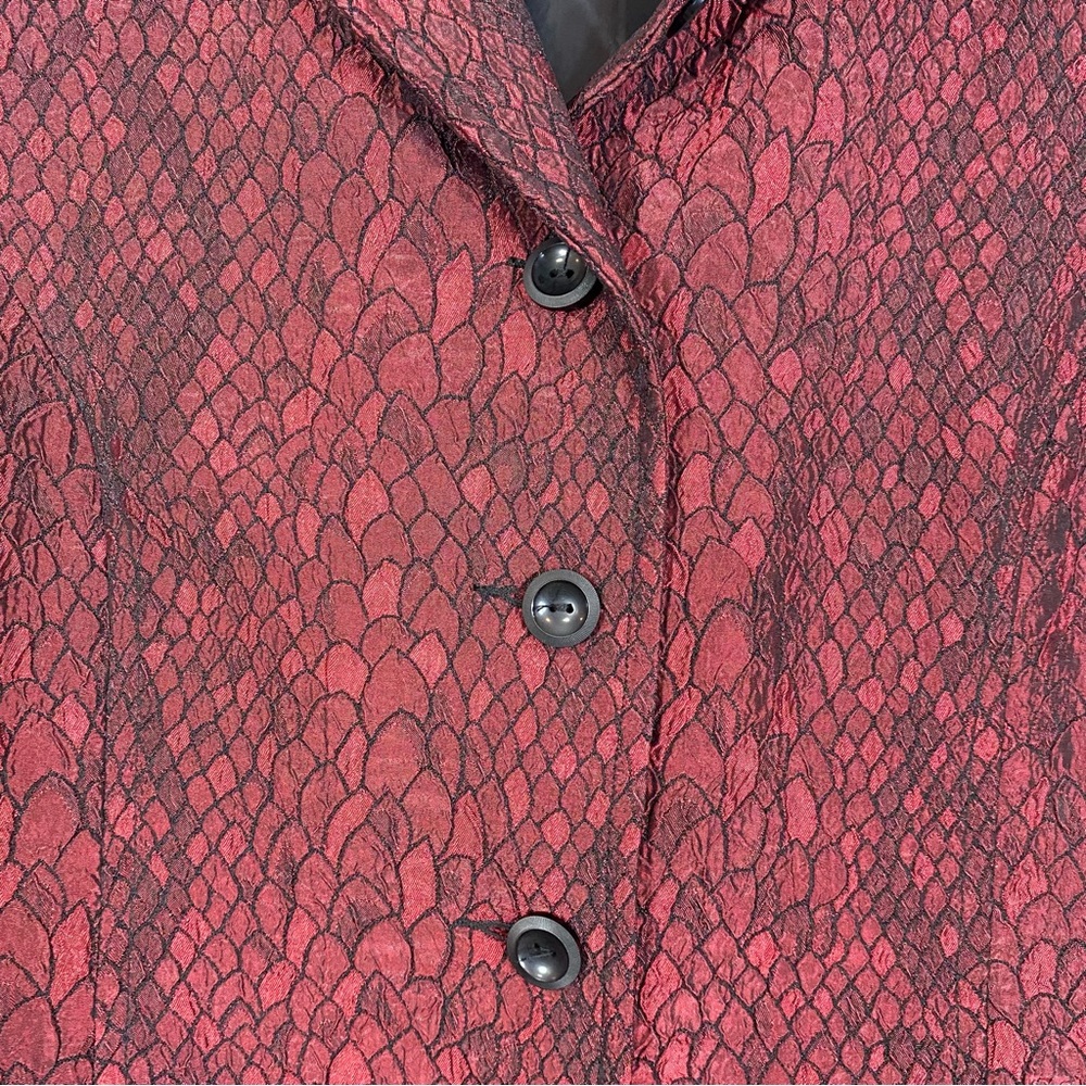 Toni Morgan Jacket, Large, Button Front, Red Snak… - image 5